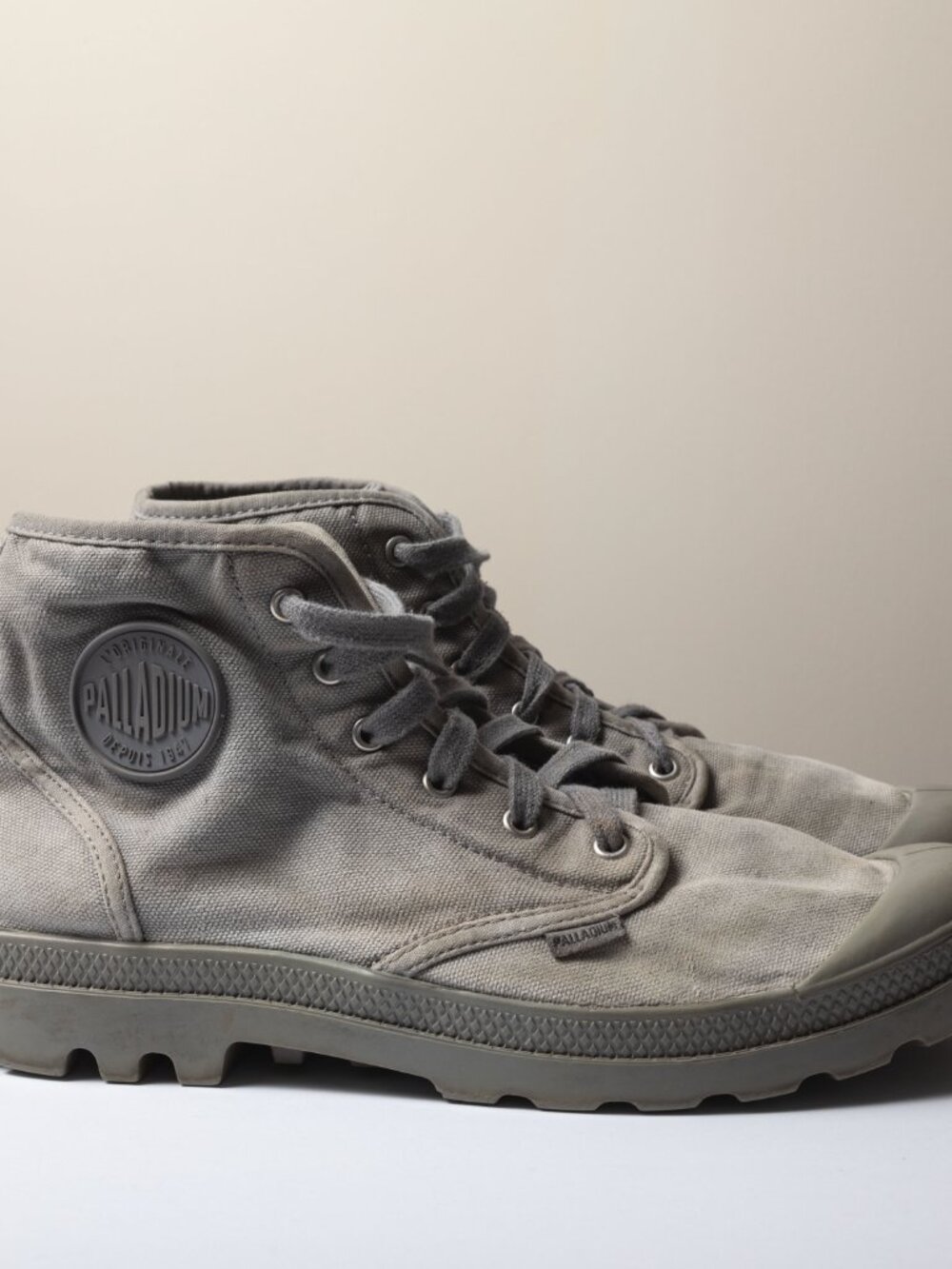 Palladium Pampa Hi Mens Size 10.5 Grey Canvas High Top Boots 02352-011-M - Picture 6 of 8